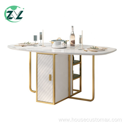 Dining Table Luxury Marble Folding Extendable Dining Table